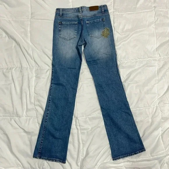 Y2K Rocawear Embroidered Logo Denim Jeans Flare - Picture 2 of 6